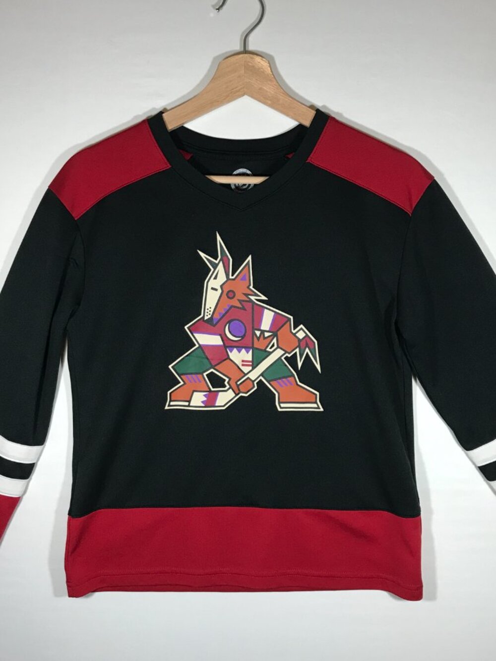 NHL Phoenix Arizona Coyotes Kid's Large 12/14 Black Long Sleeve Jersey Shirt